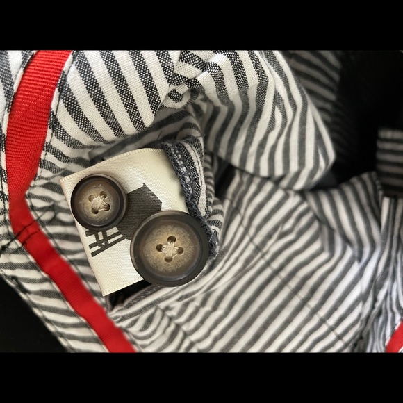 Men’s Brooklyn Industries Dark Blue Striped Pants with Leather Accents, Size 34 - Picture 6 of 12